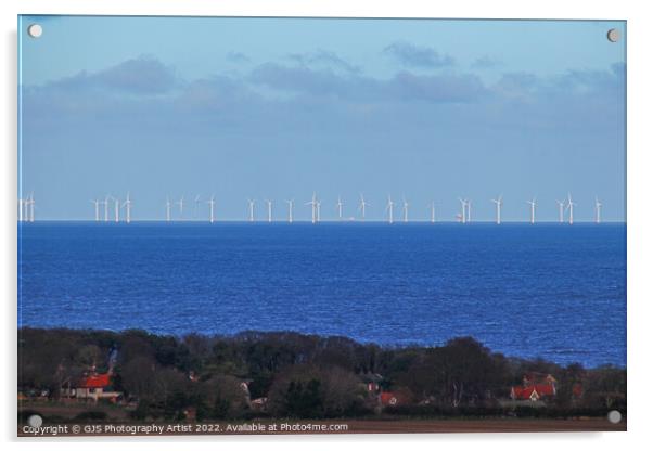 Wind Turbines Weybourne Acrylic by GJS Photography Artist