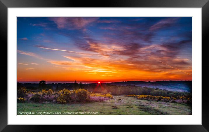 Sunset over Ashdown Forest Framed Mounted Print by Craig Williams