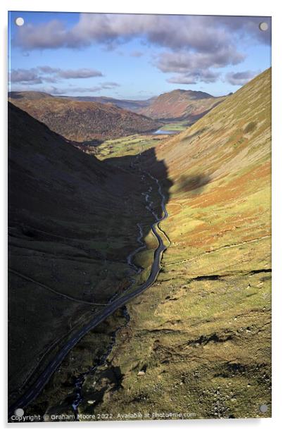 Kirkstone Pass and Brotherswater Acrylic by Graham Moore