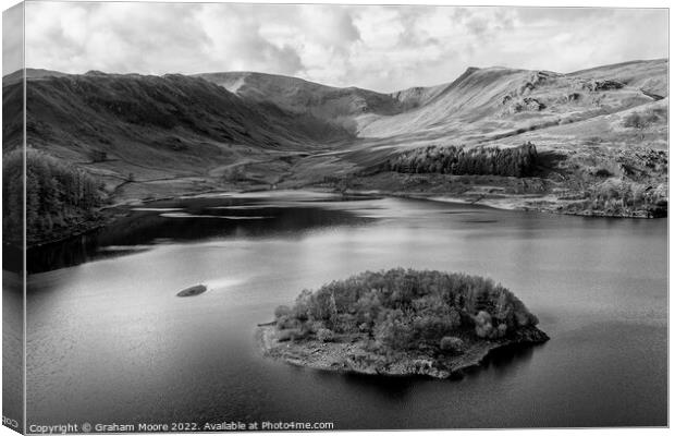 Haweswater and Riggindale monochrome Canvas Print by Graham Moore