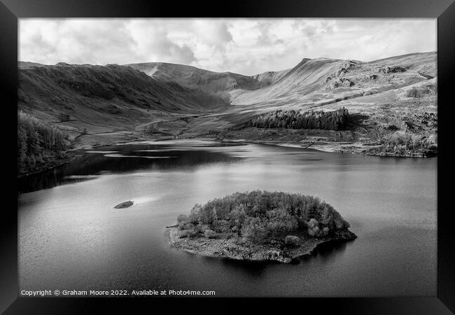 Haweswater and Riggindale monochrome Framed Print by Graham Moore