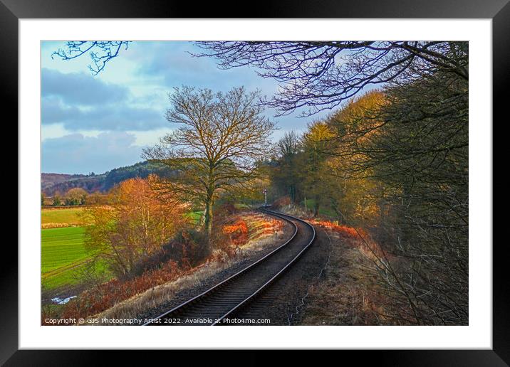Vibrant Trainlines Framed Mounted Print by GJS Photography Artist