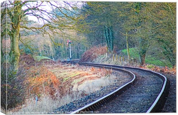 Train Track Snakeing Canvas Print by GJS Photography Artist