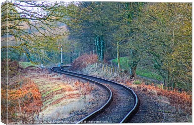 Closeup of Twisting Tracks Canvas Print by GJS Photography Artist