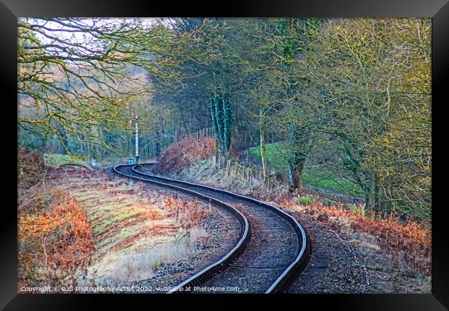 Closeup of Twisting Tracks Framed Print by GJS Photography Artist