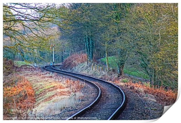 Closeup of Twisting Tracks Print by GJS Photography Artist