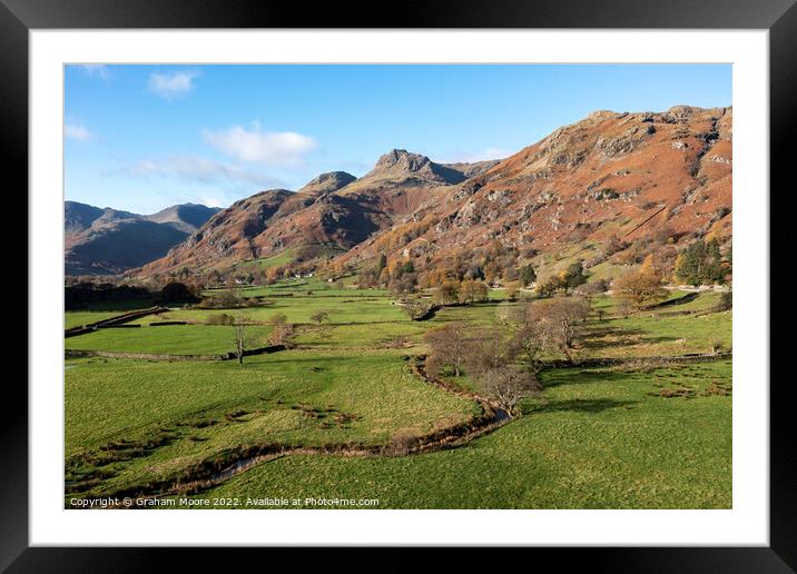 Langdale Pikes hor Framed Mounted Print by Graham Moore