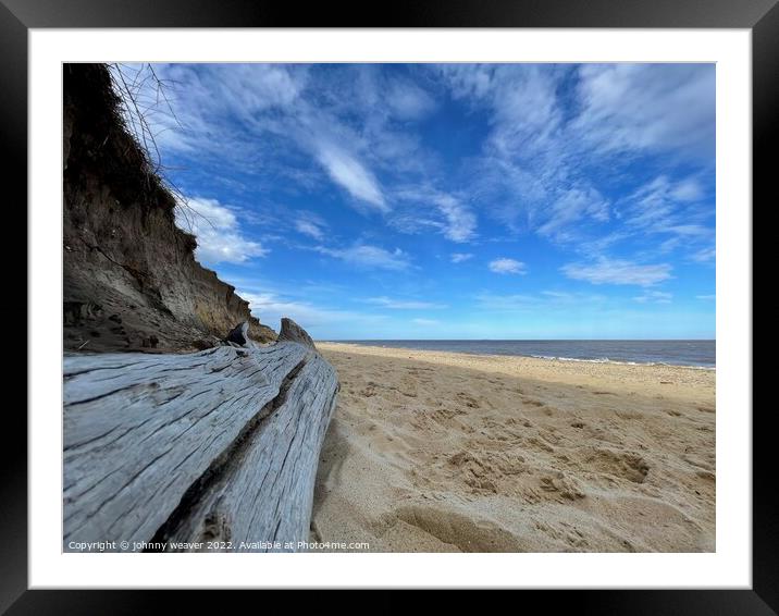 Covehithe Driftwood Beach  Framed Mounted Print by johnny weaver