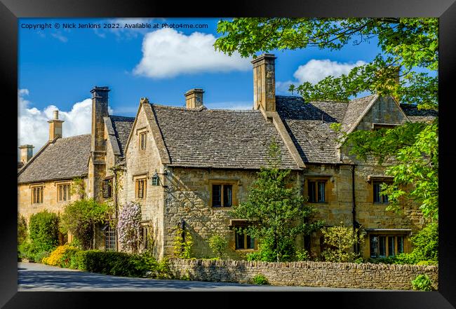 Cottages in Stanton in the Cotswolds Framed Print by Nick Jenkins