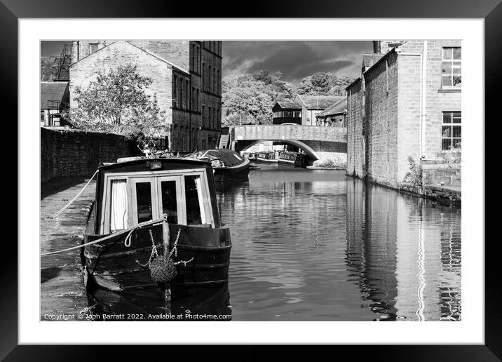 Canal and Belmont Bridge, Skipton Framed Mounted Print by John Barratt