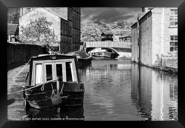 Canal and Belmont Bridge, Skipton Framed Print by John Barratt