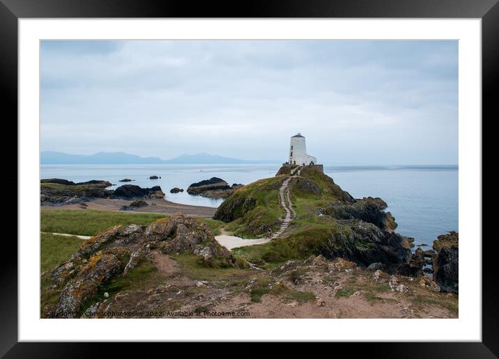 Twr Mawr lighthouse Framed Mounted Print by Christopher Keeley
