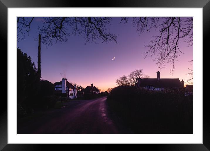 Sunset on a Country Lane Framed Mounted Print by Mark Jones
