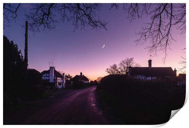 Sunset on a Country Lane Print by Mark Jones