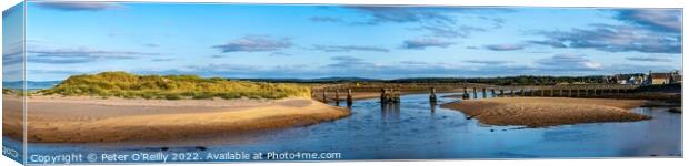 Lossiemouth East Beach and Bridge Panorama Canvas Print by Peter O'Reilly