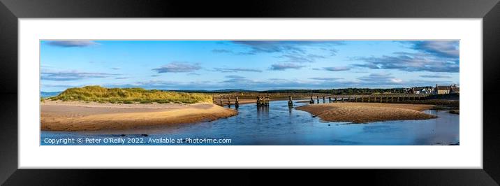 Lossiemouth East Beach and Bridge Panorama Framed Mounted Print by Peter O'Reilly