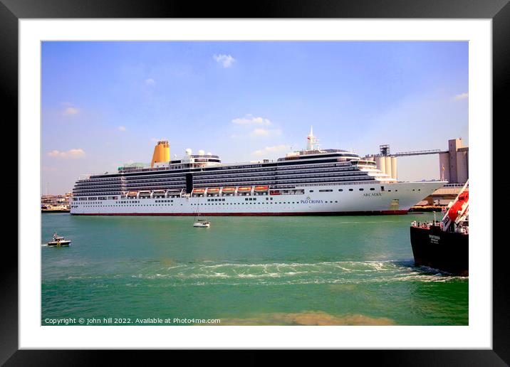The 'Arcadia' cruise liner Framed Mounted Print by john hill