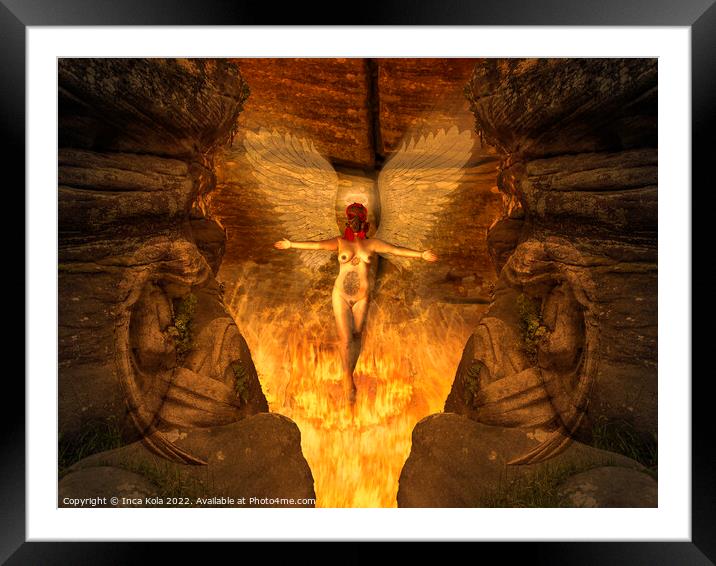 Heaven, Hell, Angel or Demon Framed Mounted Print by Inca Kala