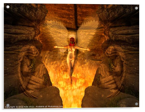 Heaven, Hell, Angel or Demon Acrylic by Inca Kala