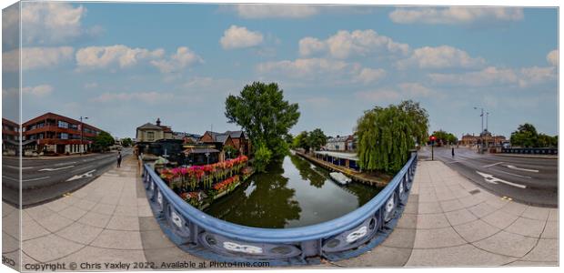 360 panorama captured from Foundry Bridge in the city of Norwich Canvas Print by Chris Yaxley