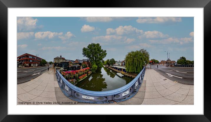 360 panorama captured from Foundry Bridge in the city of Norwich Framed Mounted Print by Chris Yaxley