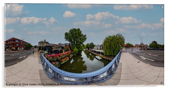 360 panorama captured from Foundry Bridge in the city of Norwich Acrylic by Chris Yaxley