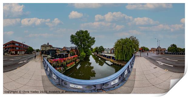 360 panorama captured from Foundry Bridge in the city of Norwich Print by Chris Yaxley