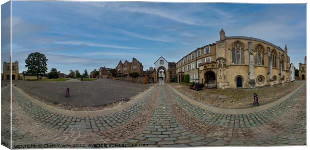360 panorama captured between Erpingham Gate and Norwich Cathedral Canvas Print by Chris Yaxley