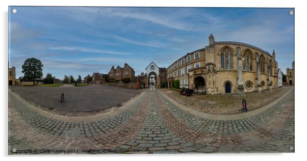360 panorama captured between Erpingham Gate and Norwich Cathedral Acrylic by Chris Yaxley