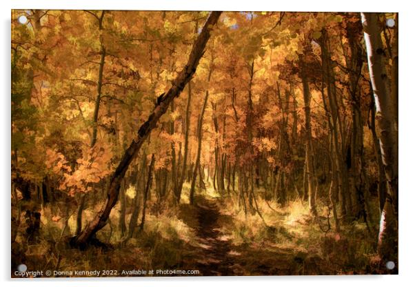 Down the Golden Path Acrylic by Donna Kennedy