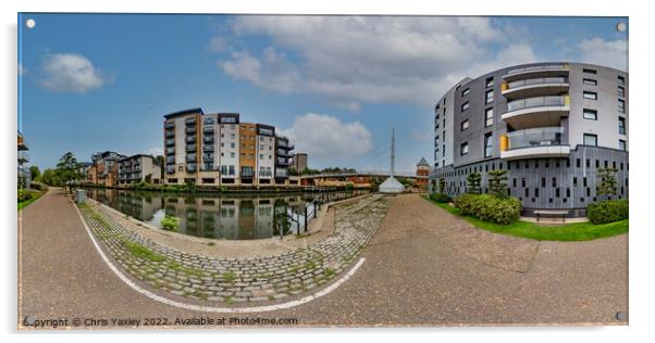360 panorama captured along the bank of the River Wensum, Norwich Acrylic by Chris Yaxley