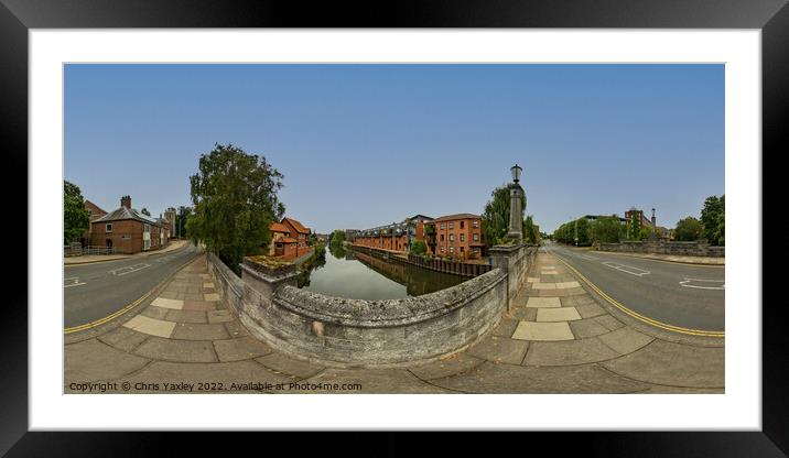 360 panorama captured from St James Bridge in the city of Norwich Framed Mounted Print by Chris Yaxley