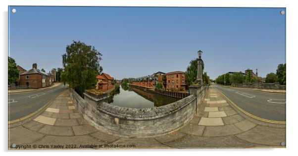 360 panorama captured from St James Bridge in the city of Norwich Acrylic by Chris Yaxley