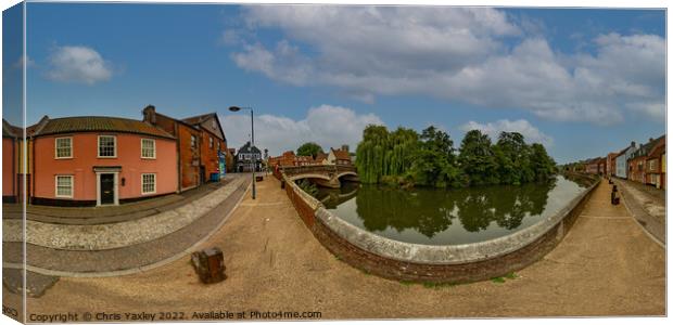 360 panorama of Quayside in the Norwich Canvas Print by Chris Yaxley
