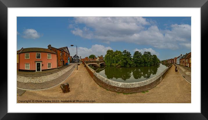 360 panorama of Quayside in the Norwich Framed Mounted Print by Chris Yaxley