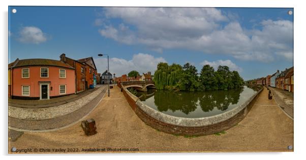 360 panorama of Quayside in the Norwich Acrylic by Chris Yaxley