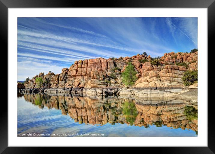 Granite Dells at Watson Lake Framed Mounted Print by Donna Kennedy