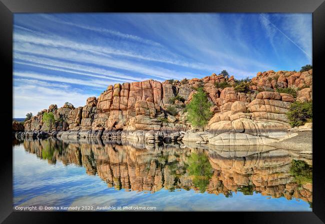 Granite Dells at Watson Lake Framed Print by Donna Kennedy