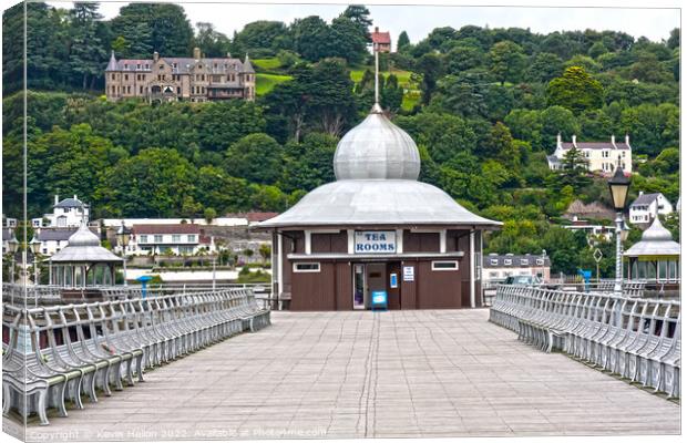 Bangor Pier and Tearooms, Canvas Print by Kevin Hellon