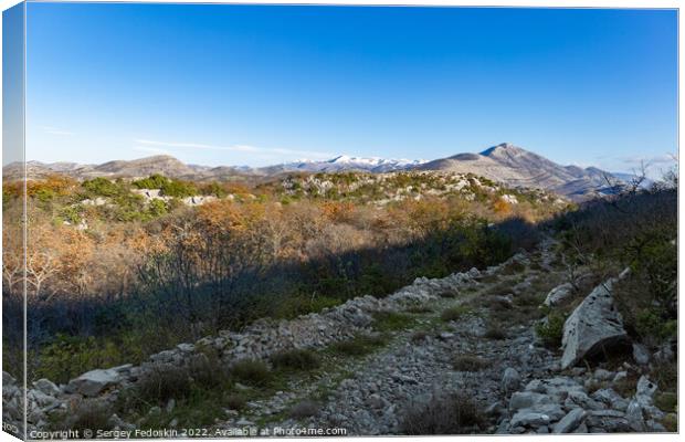 Sunny winter day in Balkanian mountains. Croatia. Canvas Print by Sergey Fedoskin