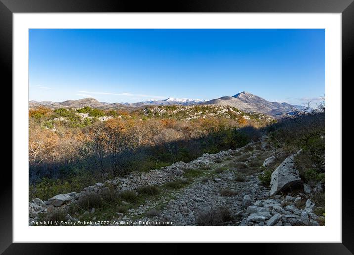 Sunny winter day in Balkanian mountains. Croatia. Framed Mounted Print by Sergey Fedoskin