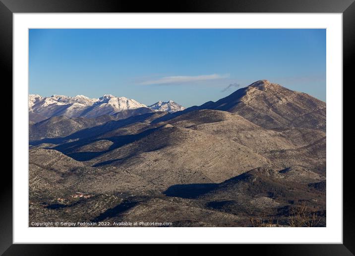 Sunny winter day in Balkanian mountains. Croatia. Framed Mounted Print by Sergey Fedoskin