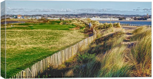 Golf Behind The Dunes Canvas Print by Peter F Hunt