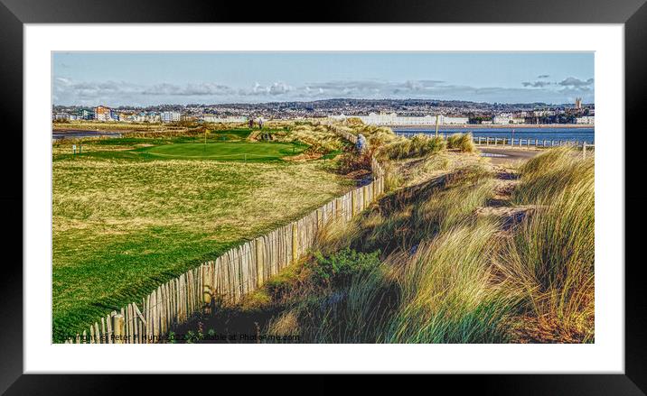 Golf Behind The Dunes Framed Mounted Print by Peter F Hunt