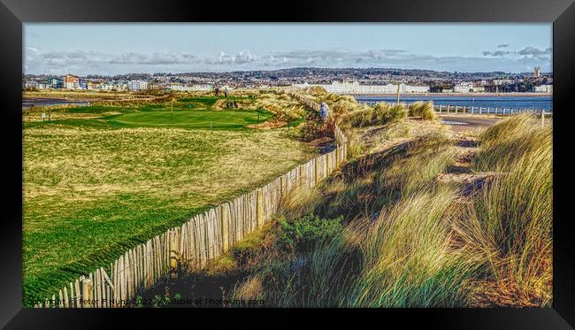Golf Behind The Dunes Framed Print by Peter F Hunt