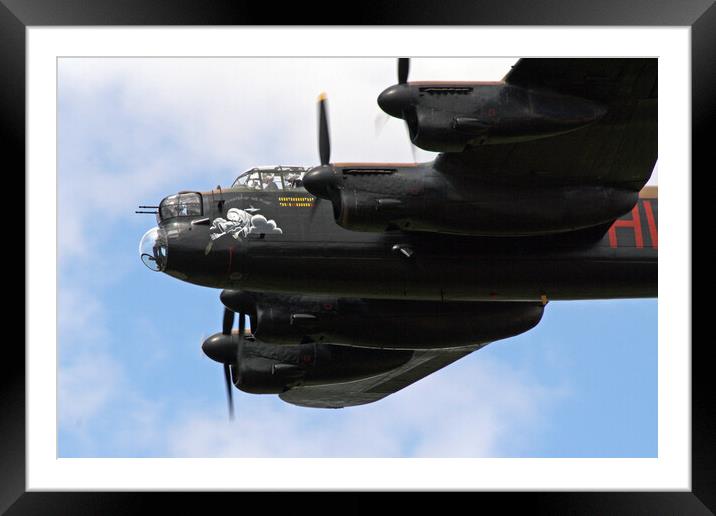 Lancaster Bomber - Phantom of the Ruhr Framed Mounted Print by J Biggadike