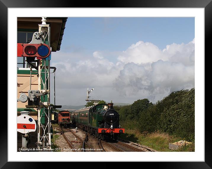 Approaching the Signal Box Framed Mounted Print by Mike Streeter