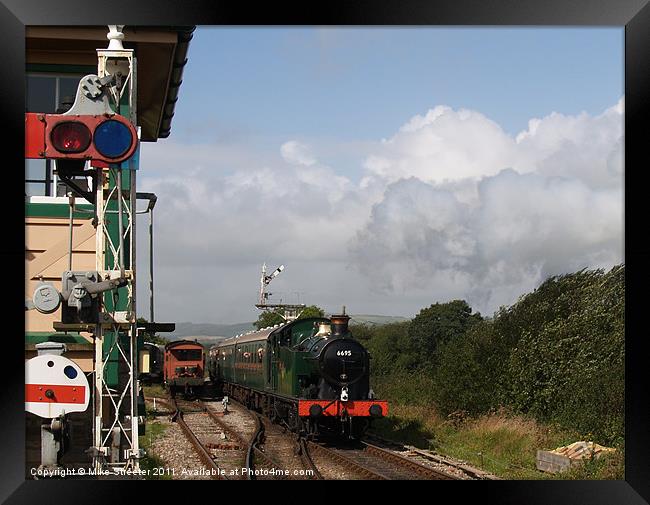 Approaching the Signal Box Framed Print by Mike Streeter
