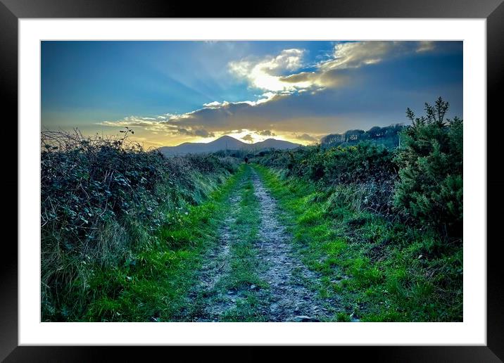 Sunset over the Mourne Mountains Framed Mounted Print by Chris Mc Manus