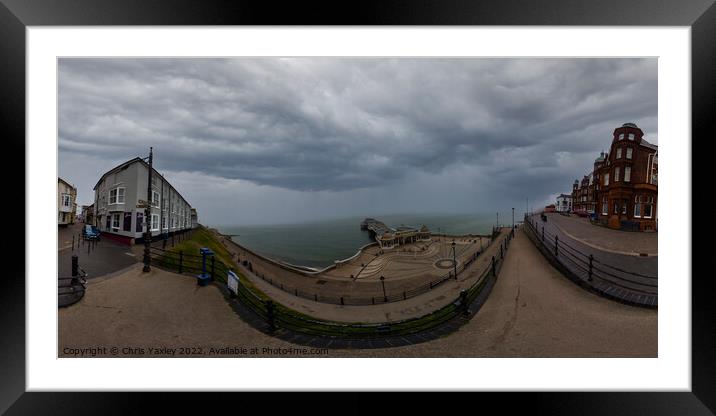 360 panorama captured in the seaside town of Cromer, North Norfolk Coast Framed Mounted Print by Chris Yaxley